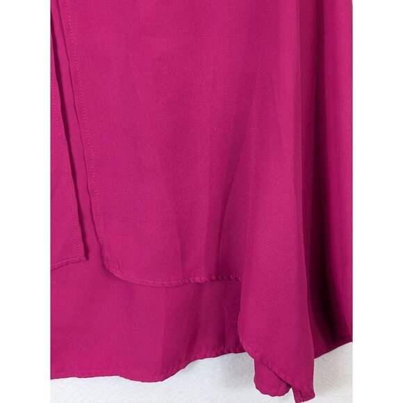 Covington Women size XL Sleeveless Shell V Neck Blouse Top Fuchsia Classic Flowy - Picture 3 of 8